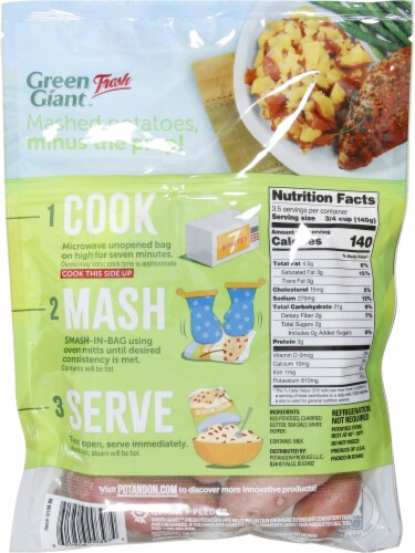 Green Giant Minute Mashers Buttery Sea Salt Mashed Potatoes Perspective: back