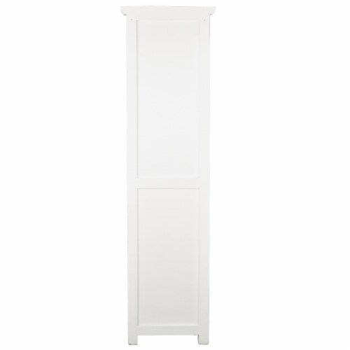 Tall Narrow Cabinet Shelves Cabinet Drawer  Distressed Fully Assembled Open Display Cupboard Perspective: back
