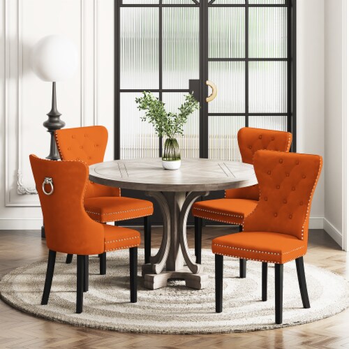 Set of 4 velvet dining chairs hotsell