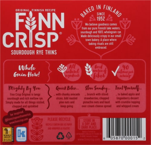 Finn Crisp® Original Thin Rye Crispbread with Sourdough Rye Perspective: back