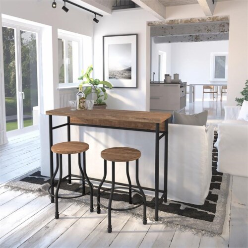 Sofa back bar table with stools online