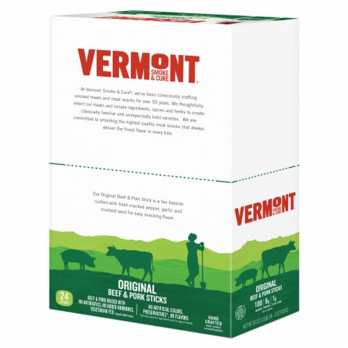 Original Flavor – Beef & Pork – Healthy Meat Protein – 1oz Jerky Stick – 24 count carton Perspective: back