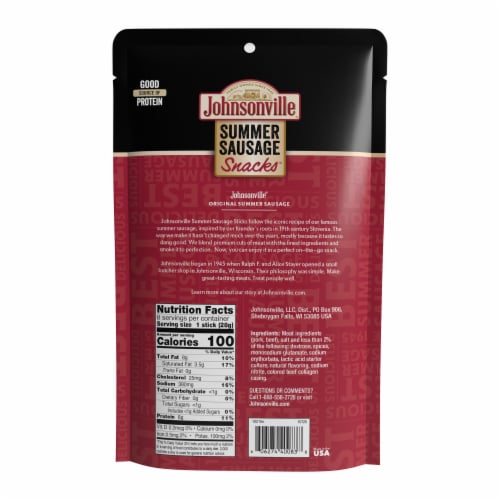 Johnsonville® Original Summer Sausage Stick Perspective: back
