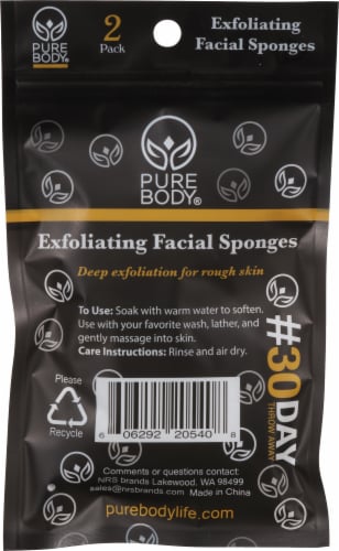 Pure Body® Exfoliating Facial Sponge Perspective: back