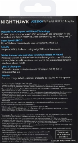 Netgear Nighthawk AXE3000 WiFi 6E USB 3.0 Adapter Perspective: back