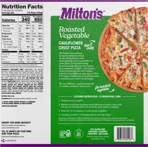 Milton's™ Roasted Vegetable Thin & Crispy Cauliflower Crust Pizza Perspective: back