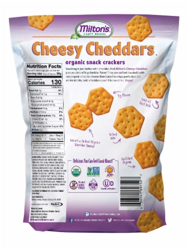 Milton's Craft Bakers Organic Cheesy Cheddar Crackers Perspective: back