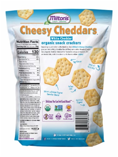 Milton's Craft Bakers Organic Cheesy White Cheddar Crackers Perspective: back