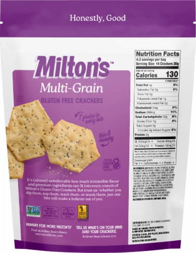 Milton's Craft Bakers® Gluten Free Multi-Grain Baked Crackers Perspective: back