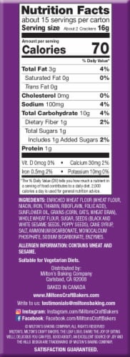 Milton's Craft Bakers® Original Multi-Grain Crackers Perspective: back