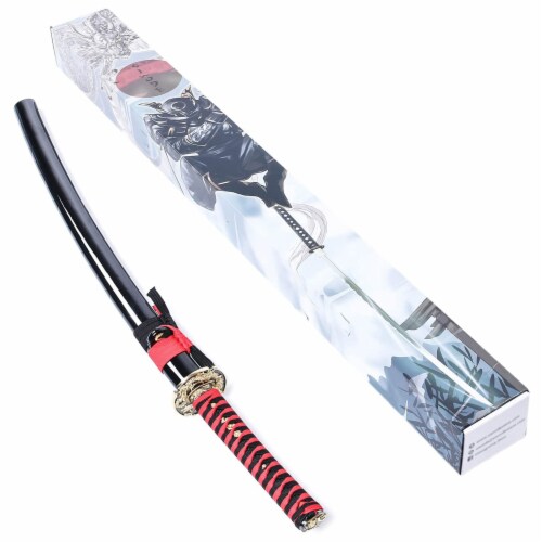 Siwode 40 Inch Carbon Steel Golden Dragon Full Tang Japanese Katana Blade, Red Perspective: back