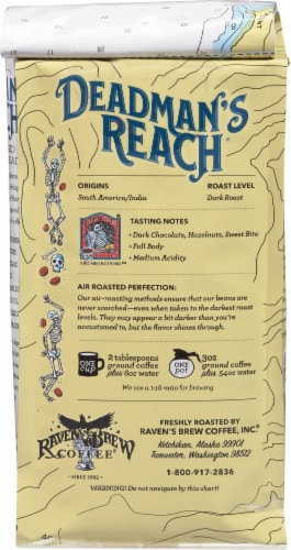 Raven's Brew Coffee® Deadman's Reach™ Dark Roast Ground Coffee Perspective: back