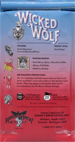 Raven's Brew Coffee® Wicked Wolf® Dark Roast Ground Coffee Perspective: back