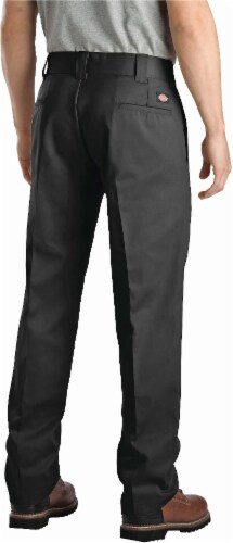 Dickies Men's Slim Fit Straight Work Pants - Black Perspective: back
