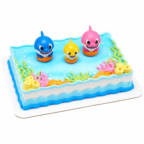 DecoPac Baby Shark Family Fun Cake Decoration Set Perspective: back