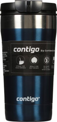 Contigo® Uptown Stainless Steel Dual-Sip Tumbler - Blue Perspective: back