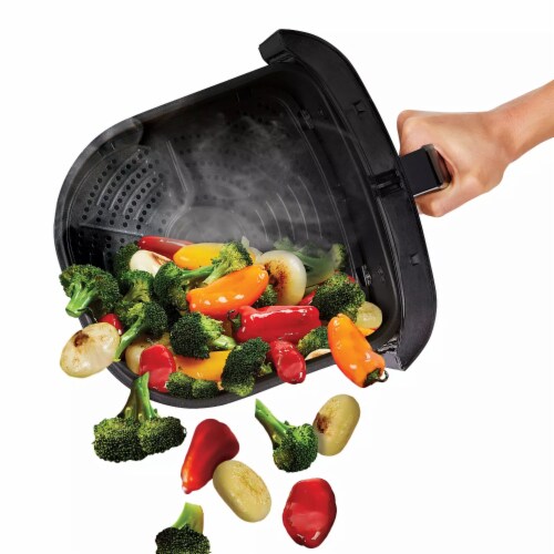 PowerXL 7-qt 10-in-1 1700W Air Fryer Steamer with Muffin Pan Black Perspective: back