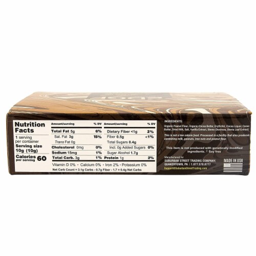 Keto Chocolate Peanut Butter Fusion by Edge, Snack Size, Stevia Sweetened, Diabetic Perspective: back