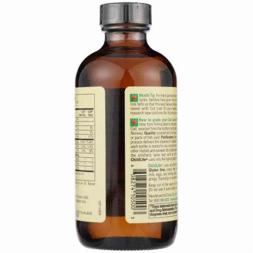 ChildLife® Natural Strawberry Flavor Pure Arctic Cod Liver Oil Perspective: back