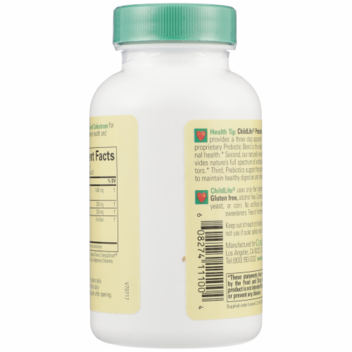 ChildLife Probiotics with Colostrum Mixed Berry Flavor Chewable Tablets Perspective: back
