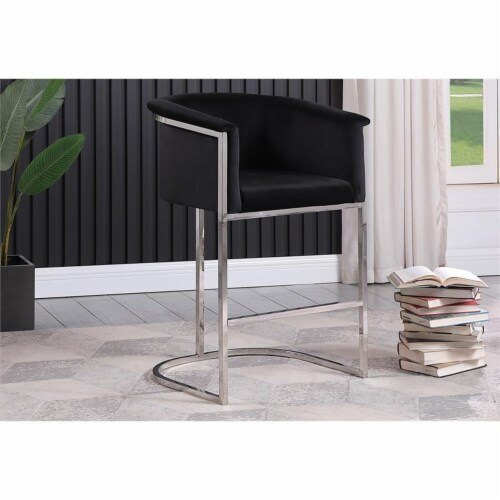 Lexie Black Bar Stools with Silver Base Set of 2 1 Kroger