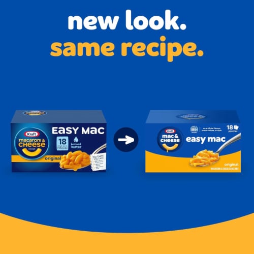 Kraft Easy Mac Original Macaroni & Cheese Microwavable Dinner 18 ct Packets Perspective: back