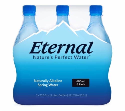 Eternal Naturally Alkaline Spring Bottled Water Perspective: back