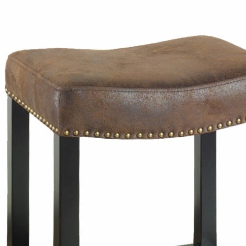 Armen Living Tudor 26  Backless Stationary Bar Stool in Wrangler Brown Perspective: back