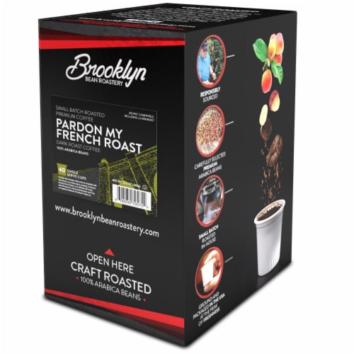 Brooklyn Beans French Roast Coffee Pods for Keurig K-Cups Coffee Maker 40 Count Perspective: back