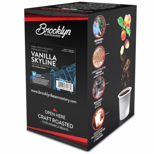 Brooklyn Beans Vanilla Flavored Coffee Pods, Vanilla Skyline, 40 Count Perspective: back