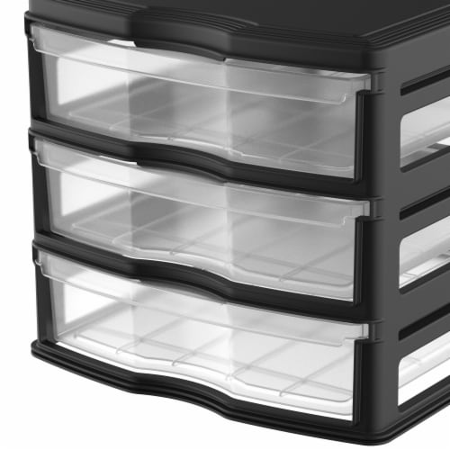 Life Story 3 Drawer Stackable Shelf Organizer Plastic Storage Drawers,  Black, 1 Piece - Ralphs