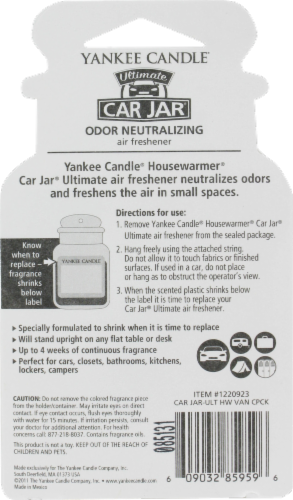 Yankee Candle Car Jar Ultimate Vanilla Cupcake Air Freshener Perspective: back