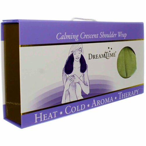 DreamTime Aromatherapy Calming Crescent Hot And Cold Shoulder Wrap, Sage Perspective: back