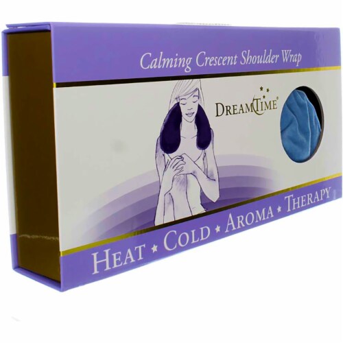 DreamTime Aromatherapy Calming Crescent Hot And Cold Shoulder Wrap, Blue Perspective: back