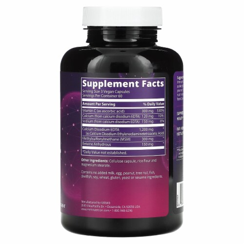 MRM Nutrition Cardio Chelate with EDTA - 180 Vegan Capsules Perspective: back