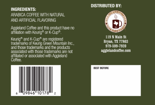 Aggieland Coffee Texas Pecan Medium Roast Coffee Perspective: back