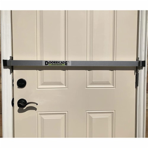 Doorricade Solid Aluminum Security Door Bar w Hinge Brackets Screws 1 Piece King Soopers