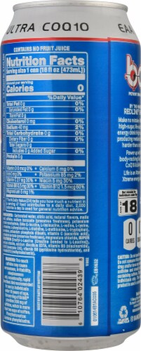 Bang® Strawberry Blast Energy Drink Can Perspective: back
