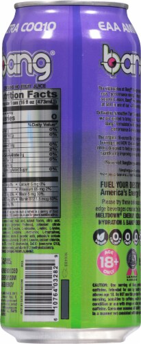 Bang Energy® Swirly Pop™ Energy Drink Can Perspective: back