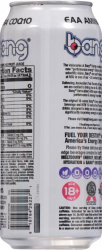 Bang Energy® Bangster Berry® Energy Drink Can Perspective: back