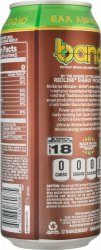Bang Lemon Drop Sweet Tea Energy Drink Perspective: back