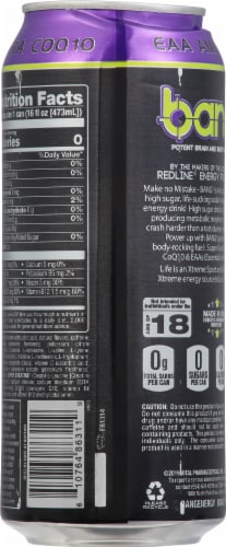 Bang Energy® Purple Guava Pear Energy Drink Can Perspective: back