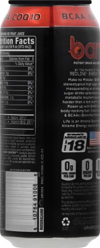 Bang® Root Beer Blaze™ Energy Drink Can Perspective: back