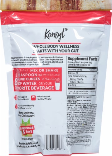 Konsyl® Daily Psyllium Powder Fiber Supplement Perspective: back