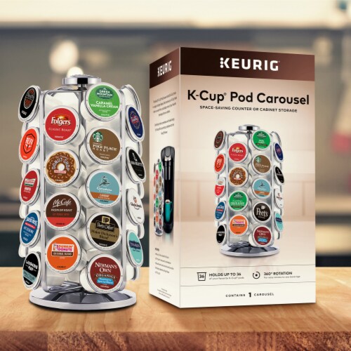 Keurig 36ct K-Cup Coffee Pod Storage Carousel, Chrome Perspective: back