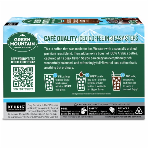 Green Mountain Coffee Roasters® Brew Over Ice Classic Black Medium Roast  K-Cup Iced Coffee Pods Perspective: back