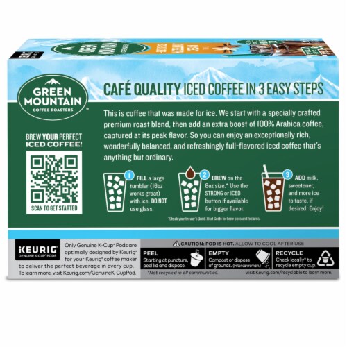 Green Mountain Coffee Roasters® Brew Over Ice Hazelnut Cream Medium Roast K-Cup Iced Coffee Pods Perspective: back