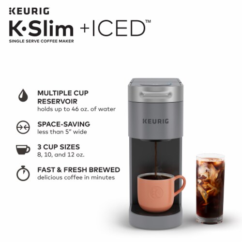 Keurig K-Slim + ICED Single Serve Coffee Maker - Gray Perspective: back