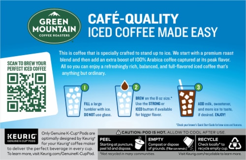 Green Mountain Coffee Roasters® Iced Pumpkin Spice K-Cup Coffee Pods Perspective: back
