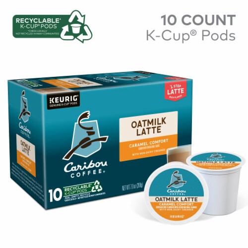 Caribou Coffee One Step Caramel Comfort Oatmilk Latte Medium Roast K-Cup Coffee Pods Perspective: back